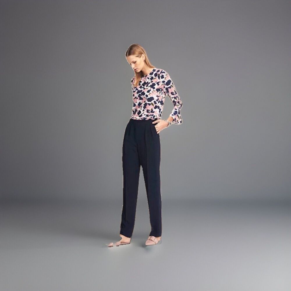 The Fold Black Slim-Leg Trousers  Pleated Women’s Size 12